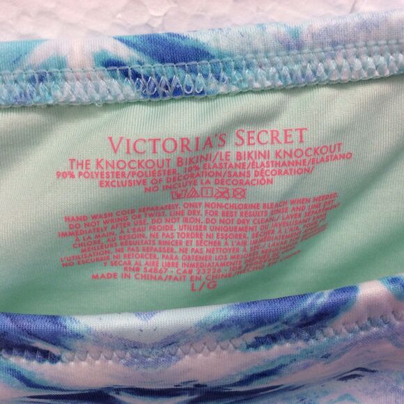 Victoria's Secret The Knockout 2 Pc Bikini Tie Dye Beach Top Size 34D Bottom Lg - Picture 12 of 12